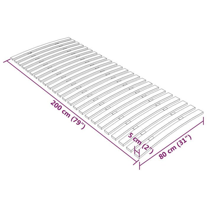 Lattenbodem met 24 latten 80x200 cm