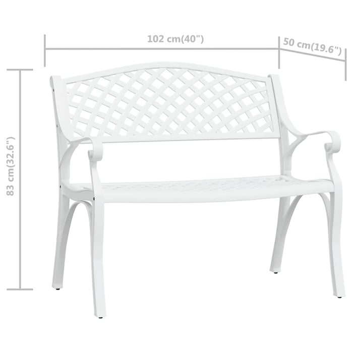 Tuinbank 102 cm gietaluminium wit