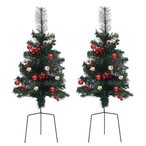 Tuinkerstbomen 2 st 76 cm PVC