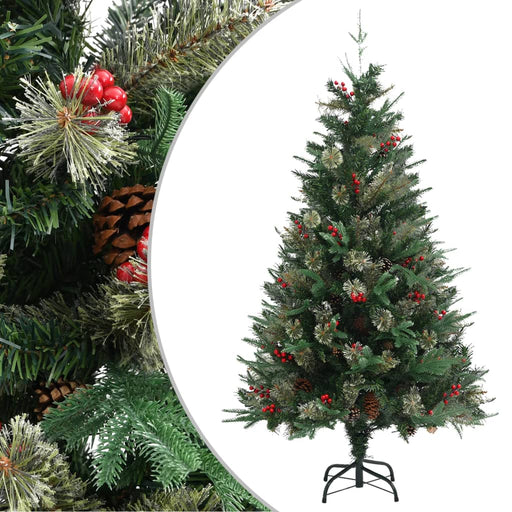 Kerstboom met dennenappels 150 cm PVC en PE groen