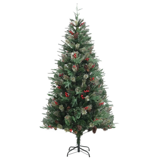 Kerstboom met dennenappels 225 cm PVC en PE groen