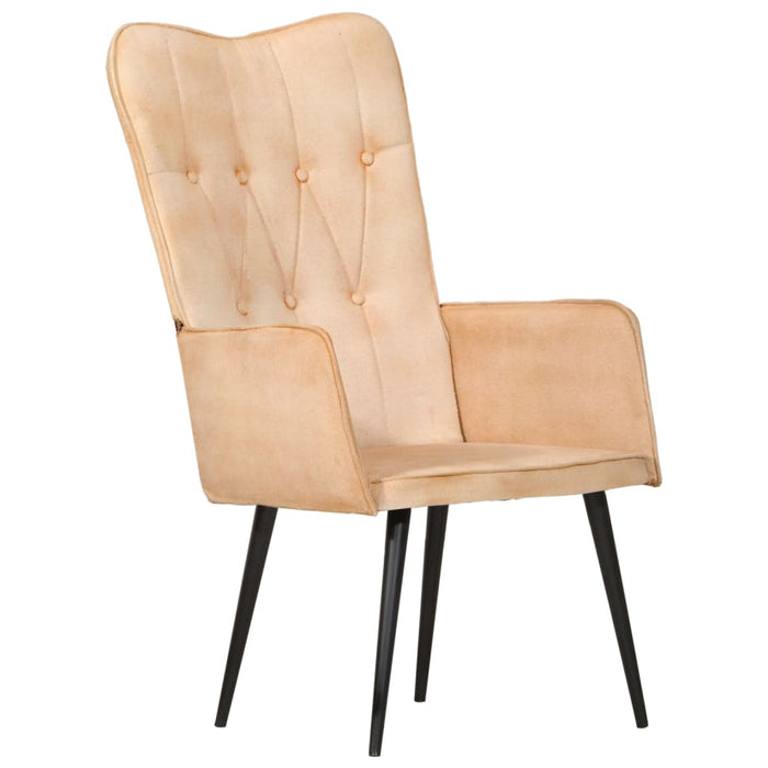 Fauteuil canvas crèmekleurig