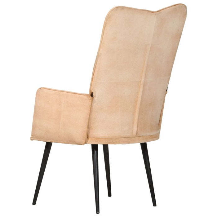 Fauteuil canvas crèmekleurig