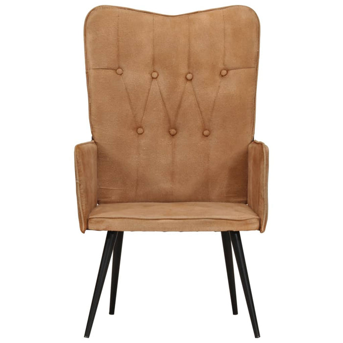 Fauteuil canvas bruin