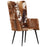 Fauteuil harig echt leer bruin en wit