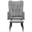 Fauteuil met voetenbank vintage stijl canvas grijs