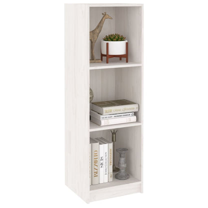 Boekenkast/kamerscherm 36x33x110 cm massief grenenhout wit