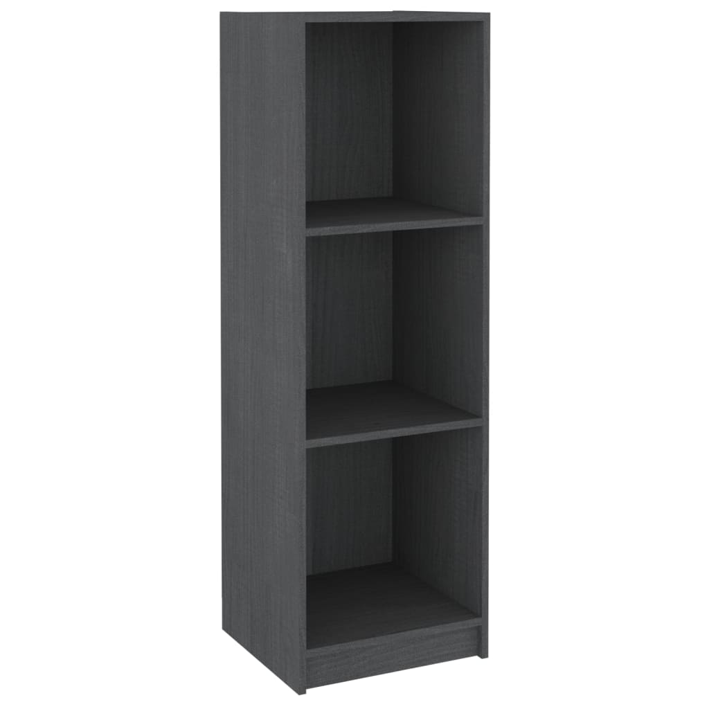 Boekenkast/kamerscherm 36x33x110 cm massief grenenhout grijs