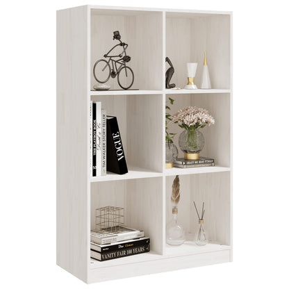 Boekenkast 70x33x110 cm massief grenenhout wit