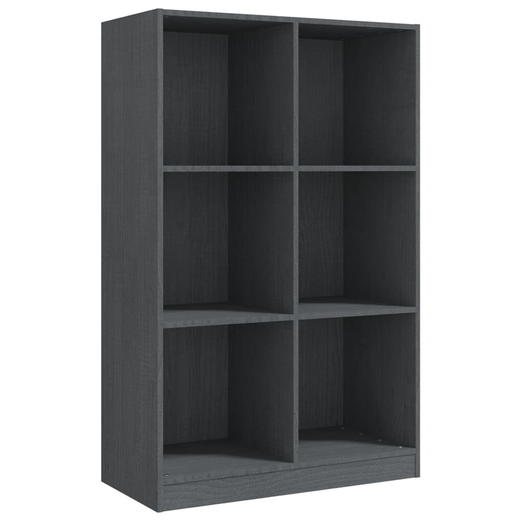 Boekenkast 70x33x110 cm massief grenenhout grijs