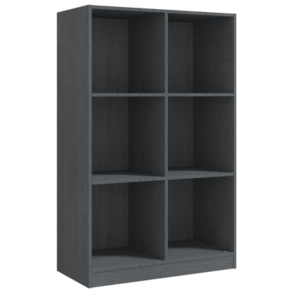 Boekenkast 70x33x110 cm massief grenenhout grijs