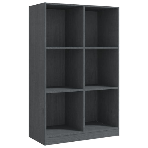 Boekenkast 70x33x110 cm massief grenenhout grijs