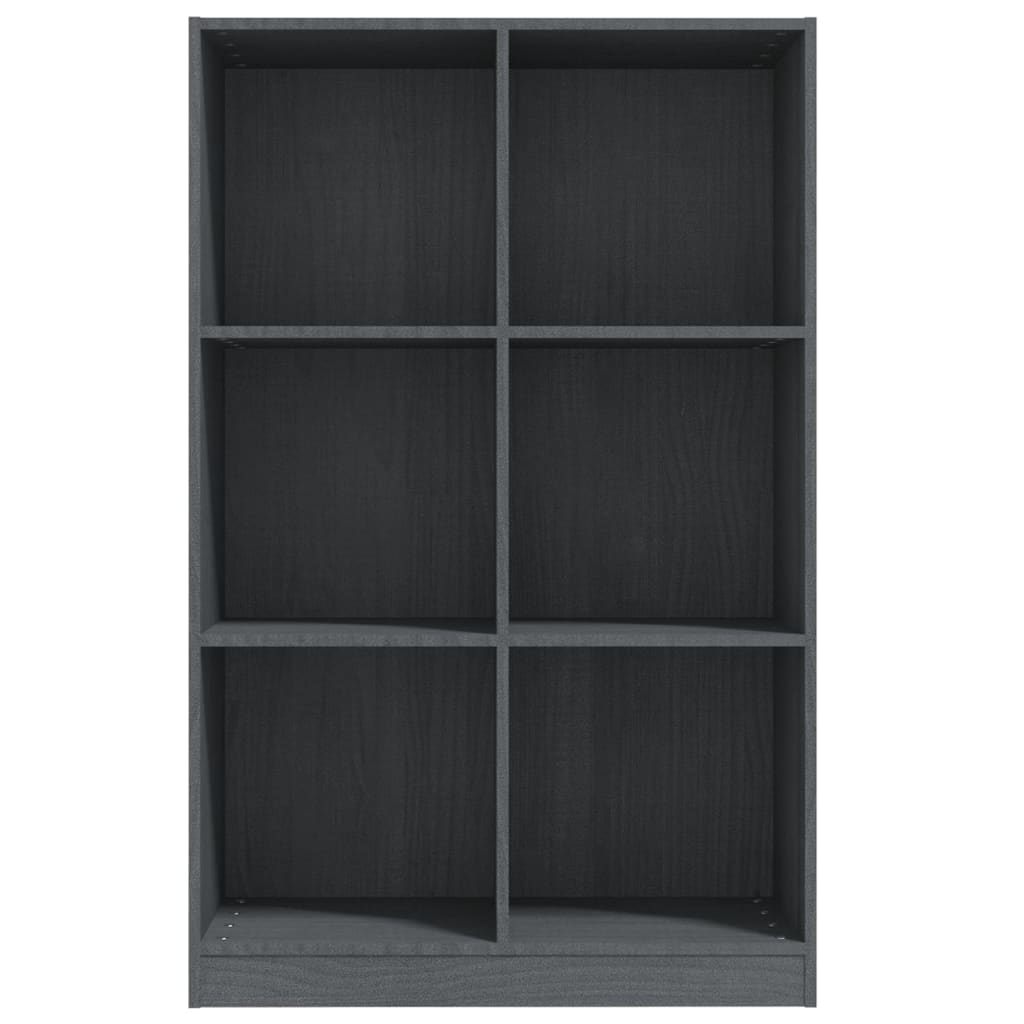 Boekenkast 70x33x110 cm massief grenenhout grijs