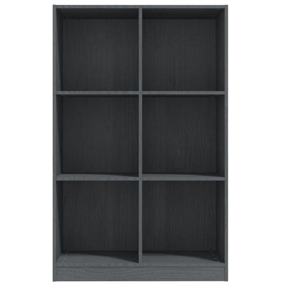 Boekenkast 70x33x110 cm massief grenenhout grijs