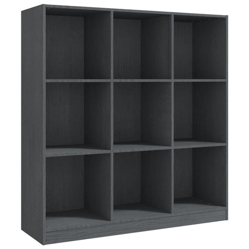 Boekenkast/kamerscherm 104x33,5x110 cm massief grenenhout grijs