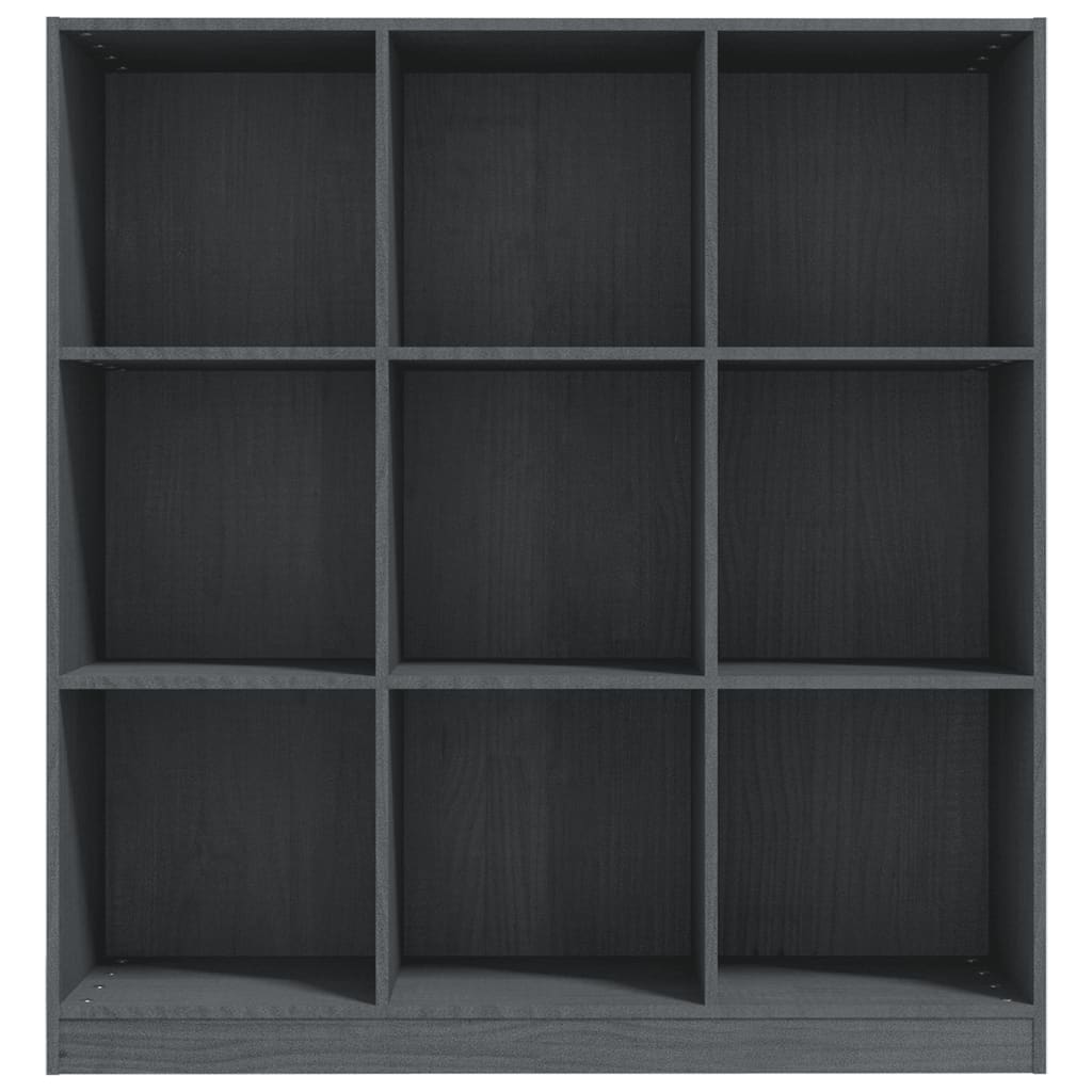 Boekenkast/kamerscherm 104x33,5x110 cm massief grenenhout grijs