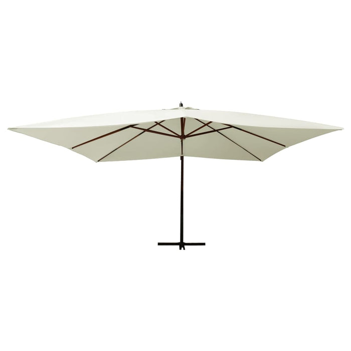 Zweefparasol met houten paal 400x300 cm zandwit