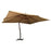 Zweefparasol met houten paal 400x300 cm taupe