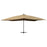 Zweefparasol met houten paal 400x300 cm taupe