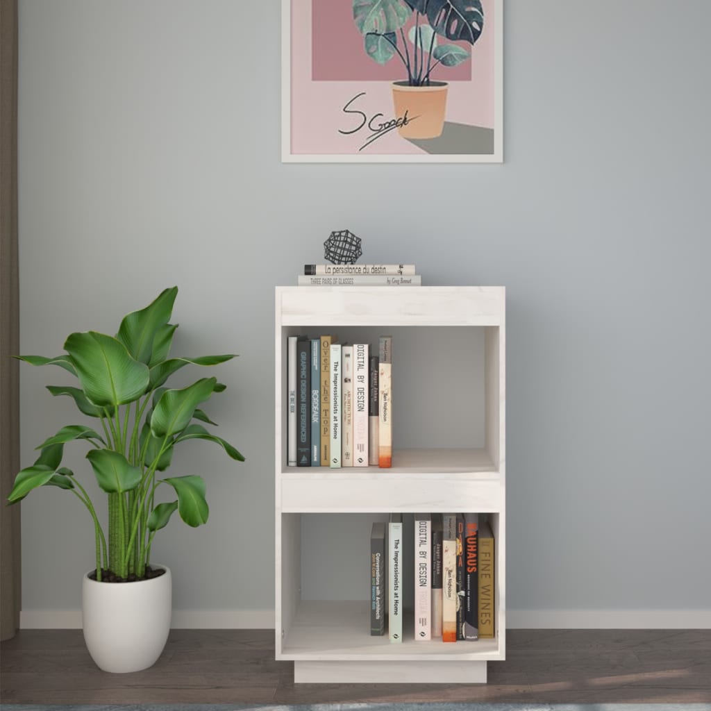 Boekenkast 40x35x71 cm massief grenenhout wit