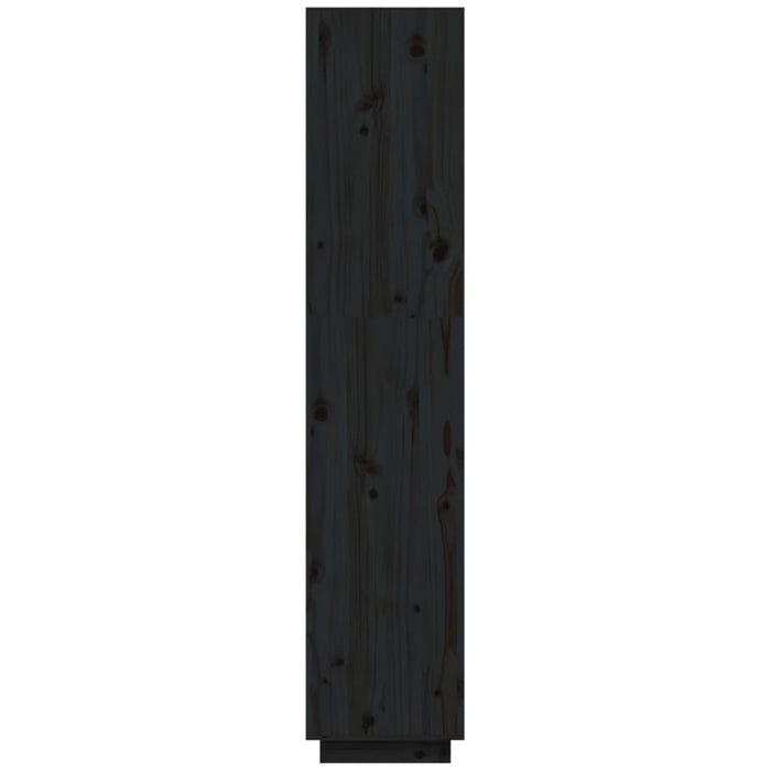 Boekenkast/kamerscherm 40x35x167 cm massief grenenhout zwart
