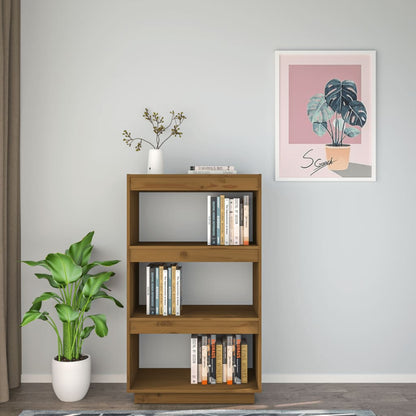 Boekenkast/kamerscherm 60x35x103 cm grenenhout honingbruin