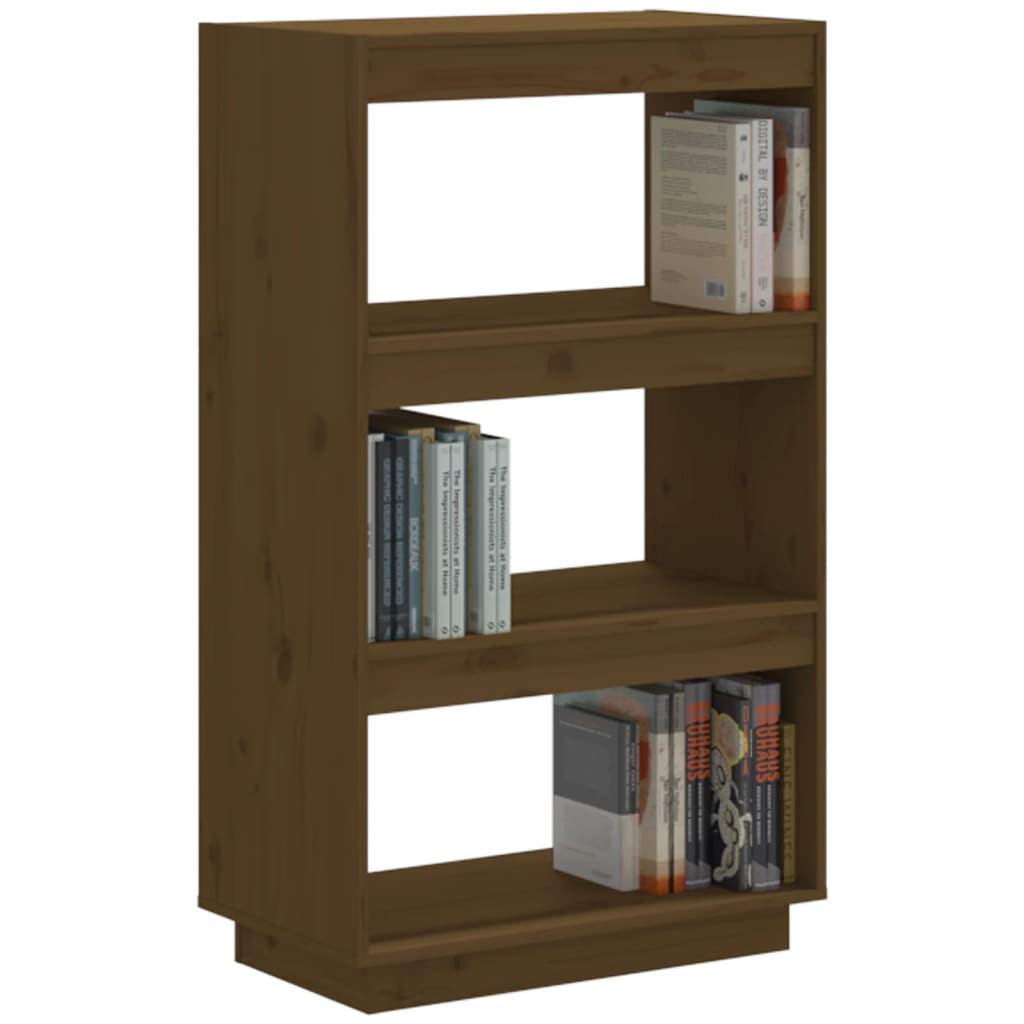 Boekenkast/kamerscherm 60x35x103 cm grenenhout honingbruin