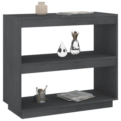 Boekenkast 80x35x71 cm massief grenenhout grijs