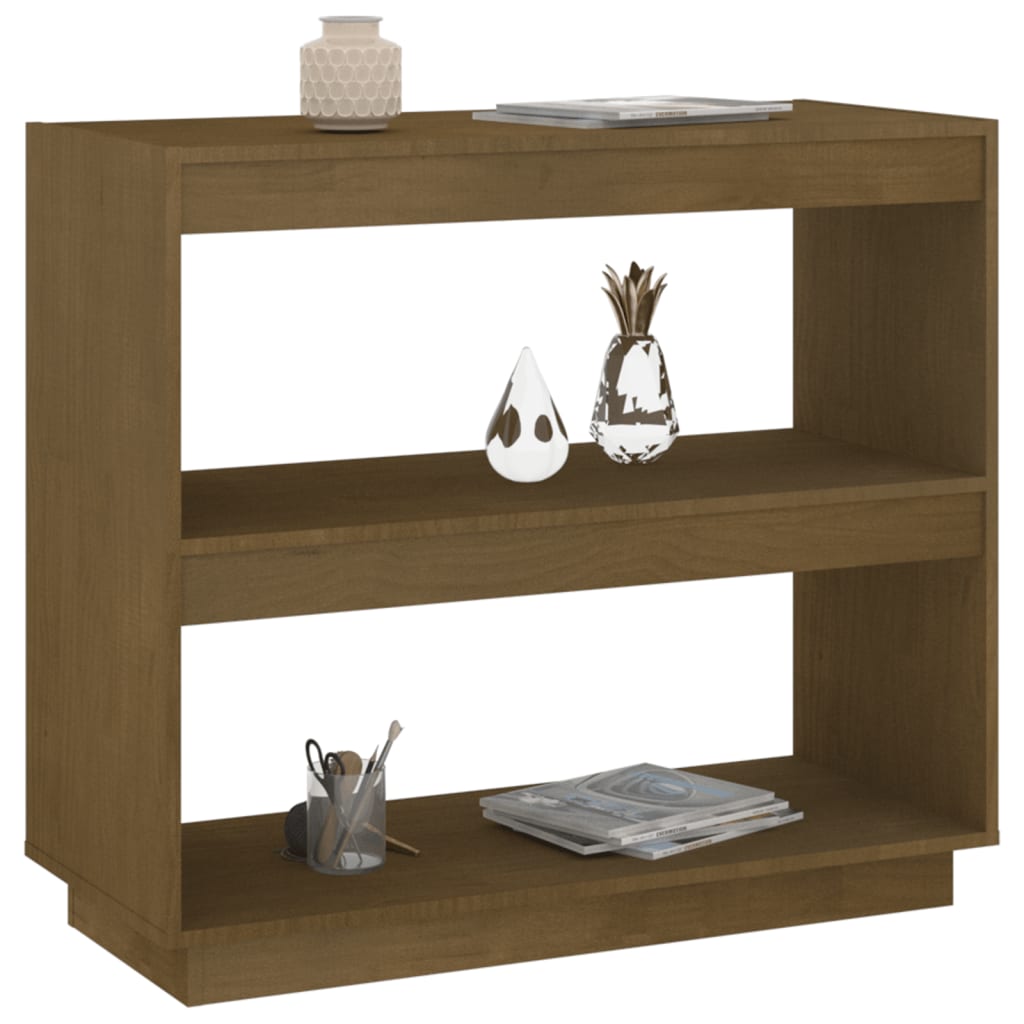 Boekenkast 80x35x71 cm massief grenenhout honingbruin