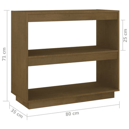 Boekenkast 80x35x71 cm massief grenenhout honingbruin