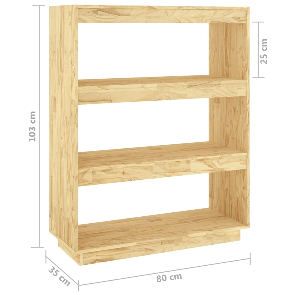 Boekenkast/kamerscherm 80x35x135 cm massief grenenhout