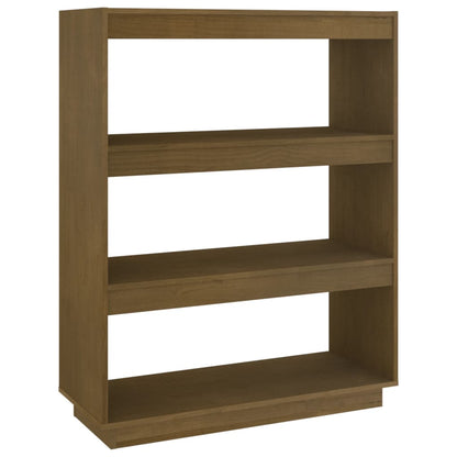 Boekenkast/kamerscherm 80x35x103 cm grenenhout honingbruin