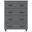 Dressoir MOLDE 90x40x103,5 cm massief grenenhout donkergrijs