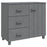 Dressoir HAMAR 90x40x80 cm massief grenenhout donkergrijs