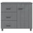 Dressoir HAMAR 90x40x80 cm massief grenenhout donkergrijs