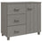 Dressoir HAMAR 90x40x80 cm massief grenenhout lichtgrijs