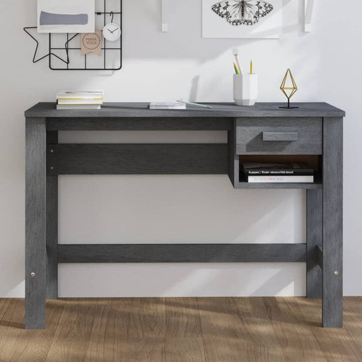 Bureau 110x40x75 cm massief grenenhout donkergrijs