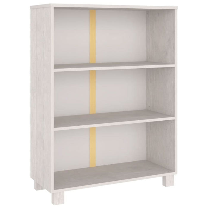 Boekenkast HAMAR 85x35x112 cm massief grenenhout wit