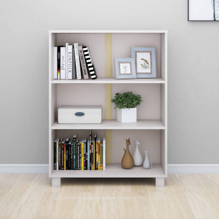 Boekenkast HAMAR 85x35x112 cm massief grenenhout wit