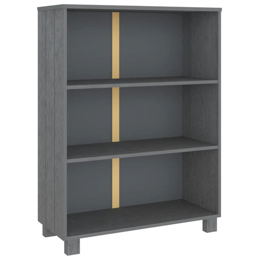 Boekenkast HAMAR 85x35x112 cm massief grenenhout donkergrijs