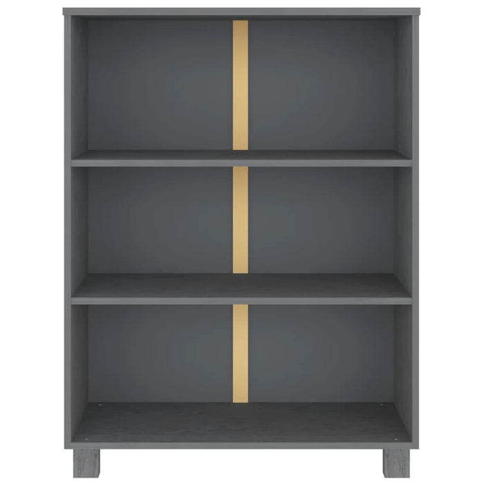 Boekenkast HAMAR 85x35x112 cm massief grenenhout donkergrijs