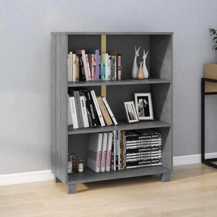 Boekenkast HAMAR 85x35x112 cm massief grenenhout donkergrijs