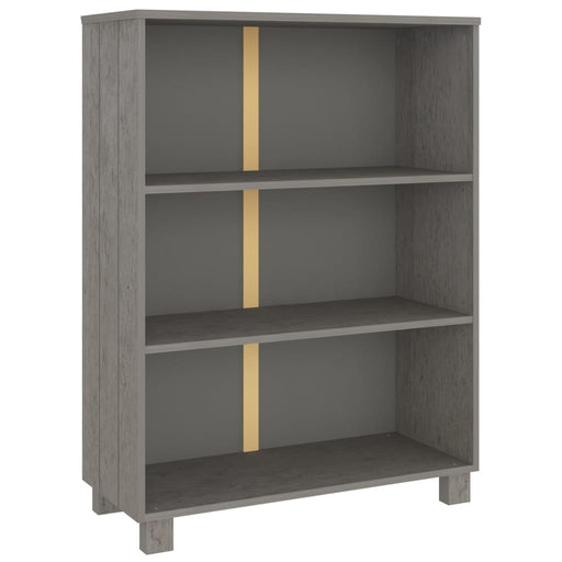 Boekenkast HAMAR 85x35x112 cm massief grenenhout lichtgrijs