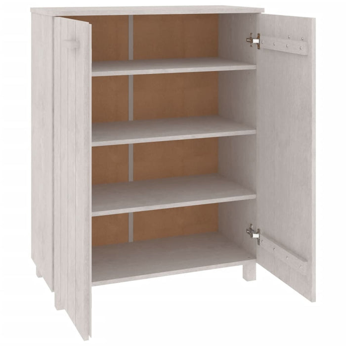 Schoenenkast HAMAR 85x40x108 cm massief grenenhout wit