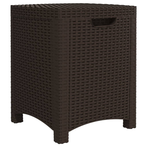 Tuinbox 39x39x46 cm PP rattan bruin