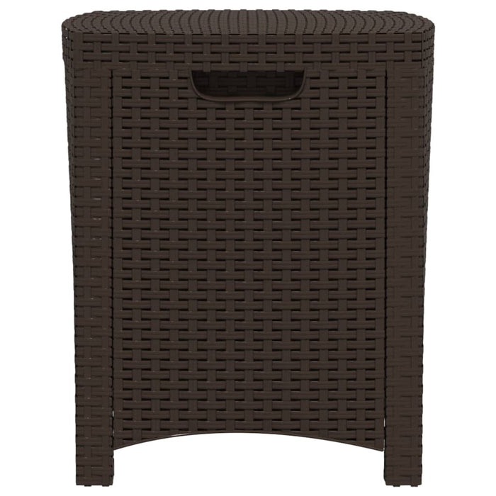 Tuinbox 39x39x46 cm PP rattan bruin