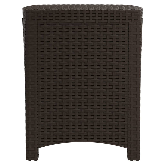 Tuinbox 39x39x46 cm PP rattan bruin