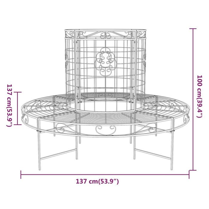 Boombank rond Ø137 cm staal zwart