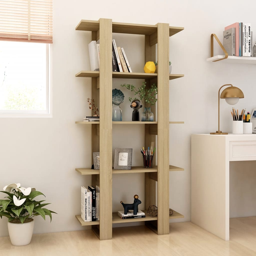 Boekenkast/kamerscherm 80x30x160 cm spaanplaat sonoma eiken