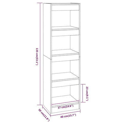 Boekenkast/kamerscherm 40x30x135 cm zwart